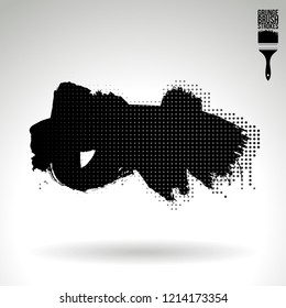 Black brush stroke and texture. Grunge vector abstract hand - painted element. Underline and border design.