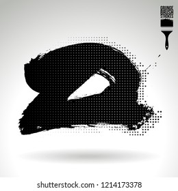 Black brush stroke and texture. Grunge vector abstract hand - painted element. Underline and border design.
