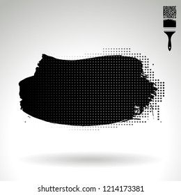 Black brush stroke and texture. Grunge vector abstract hand - painted element. Underline and border design.