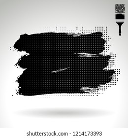 Black brush stroke and texture. Grunge vector abstract hand - painted element. Underline and border design.