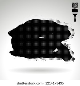 Black brush stroke and texture. Grunge vector abstract hand - painted element. Underline and border design.