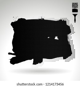 Black brush stroke and texture. Grunge vector abstract hand - painted element. Underline and border design.