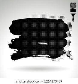 Black brush stroke and texture. Grunge vector abstract hand - painted element. Underline and border design.