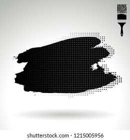Black brush stroke and texture. Grunge vector abstract hand - painted element. Underline and border design.