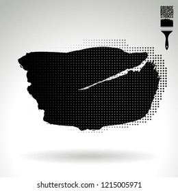 Black brush stroke and texture. Grunge vector abstract hand - painted element. Underline and border design.