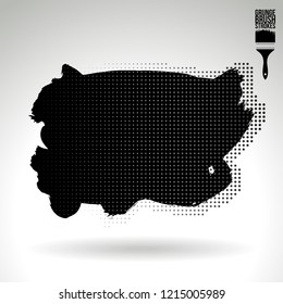 Black brush stroke and texture. Grunge vector abstract hand - painted element. Underline and border design.