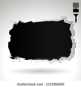 Black brush stroke and texture. Grunge vector abstract hand - painted element. Underline and border design.
