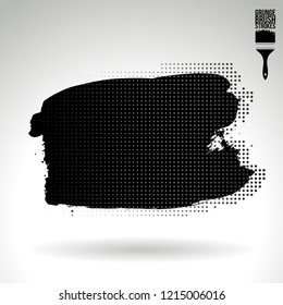 Black brush stroke and texture. Grunge vector abstract hand - painted element. Underline and border design.