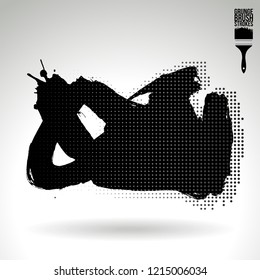 Black brush stroke and texture. Grunge vector abstract hand - painted element. Underline and border design.