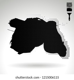 Black brush stroke and texture. Grunge vector abstract hand - painted element. Underline and border design.
