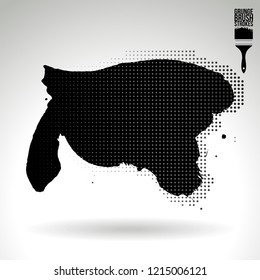 Black brush stroke and texture. Grunge vector abstract hand - painted element. Underline and border design.