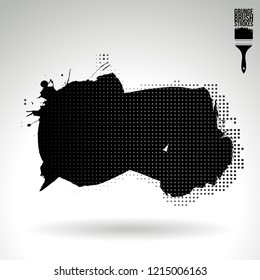Black brush stroke and texture. Grunge vector abstract hand - painted element. Underline and border design.