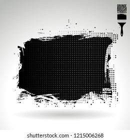 Black brush stroke and texture. Grunge vector abstract hand - painted element. Underline and border design.