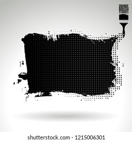 Black brush stroke and texture. Grunge vector abstract hand - painted element. Underline and border design.