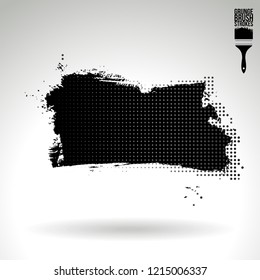 Black brush stroke and texture. Grunge vector abstract hand - painted element. Underline and border design.