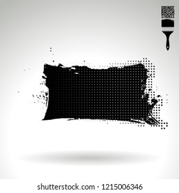 Black brush stroke and texture. Grunge vector abstract hand - painted element. Underline and border design.