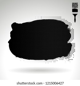 Black brush stroke and texture. Grunge vector abstract hand - painted element. Underline and border design.
