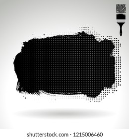 Black brush stroke and texture. Grunge vector abstract hand - painted element. Underline and border design.