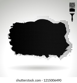 Black brush stroke and texture. Grunge vector abstract hand - painted element. Underline and border design.