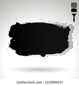 Black brush stroke and texture. Grunge vector abstract hand - painted element. Underline and border design.