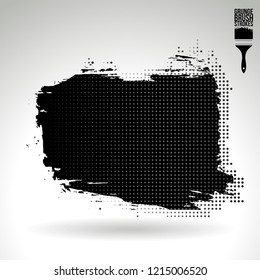 Black brush stroke and texture. Grunge vector abstract hand - painted element. Underline and border design.