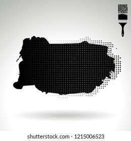 Black brush stroke and texture. Grunge vector abstract hand - painted element. Underline and border design.