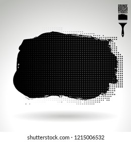 Black brush stroke and texture. Grunge vector abstract hand - painted element. Underline and border design.