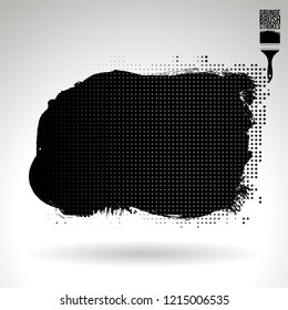 Black brush stroke and texture. Grunge vector abstract hand - painted element. Underline and border design.