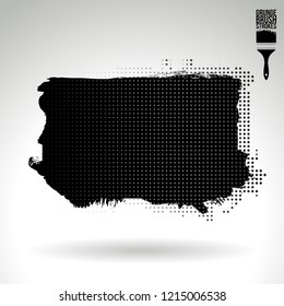 Black brush stroke and texture. Grunge vector abstract hand - painted element. Underline and border design.