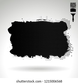 Black brush stroke and texture. Grunge vector abstract hand - painted element. Underline and border design.