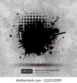 Black brush stroke and texture. Grunge vector abstract hand - painted element. Underline and border design.