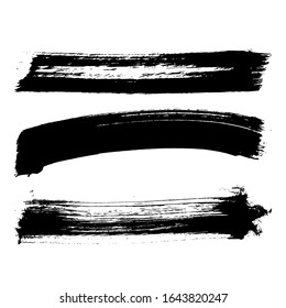 Pincel negro y textura. Grunge vectorial abstracto de la mano - elemento pintado. Diseño de subrayado y borde.