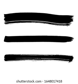 Pincel negro y textura. Grunge vectorial abstracto de la mano - elemento pintado. Diseño de subrayado y borde.