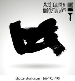 Schwarzer Pinselstrich und Textur. Abstrakte Vektorillustration Grunge - gemalt Element. Unterstreichen und Grenzdesign.