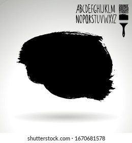 Schwarzer Pinselstrich und Textur. Abstrakte Vektorillustration Grunge - gemalt Element. Unterstreichen und Grenzdesign.