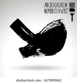 Schwarzer Pinselstrich und Textur. Abstrakte Vektorillustration Grunge - gemalt Element. Unterstreichen und Grenzdesign.