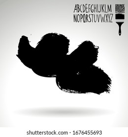 Schwarzer Pinselstrich und Textur. Abstrakte Vektorillustration Grunge - gemalt Element. Unterstreichen und Grenzdesign.