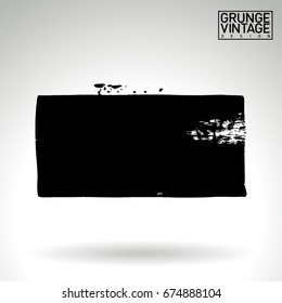 Black brush stroke and texture. Grunge vector abstract hand - painted element. Underline and border design.