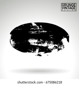 Black brush stroke and texture. Grunge vector abstract hand - painted element. Underline and border design.