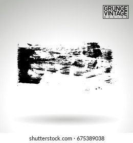 Black brush stroke and texture. Grunge vector abstract hand - painted element. Underline and border design.