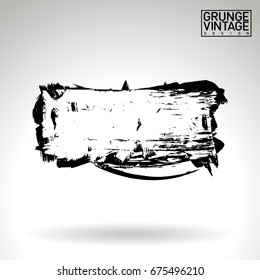 Black brush stroke and texture. Grunge vector abstract hand - painted element. Underline and border design.