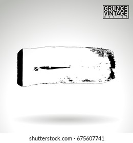 Black brush stroke and texture. Grunge vector abstract hand - painted element. Underline and border design.