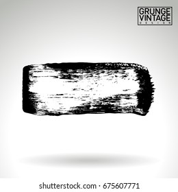 Black brush stroke and texture. Grunge vector abstract hand - painted element. Underline and border design.