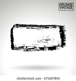Black brush stroke and texture. Grunge vector abstract hand - painted element. Underline and border design.