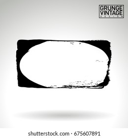 Black brush stroke and texture. Grunge vector abstract hand - painted element. Underline and border design.