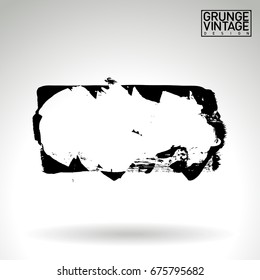 Black brush stroke and texture. Grunge vector abstract hand - painted element. Underline and border design.