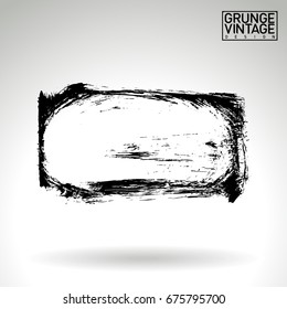 Black brush stroke and texture. Grunge vector abstract hand - painted element. Underline and border design.