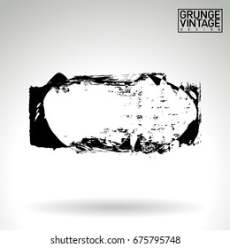 Black brush stroke and texture. Grunge vector abstract hand - painted element. Underline and border design.