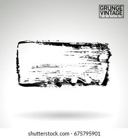 Black brush stroke and texture. Grunge vector abstract hand - painted element. Underline and border design.