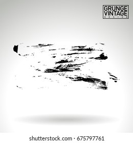 Black brush stroke and texture. Grunge vector abstract hand - painted element. Underline and border design.